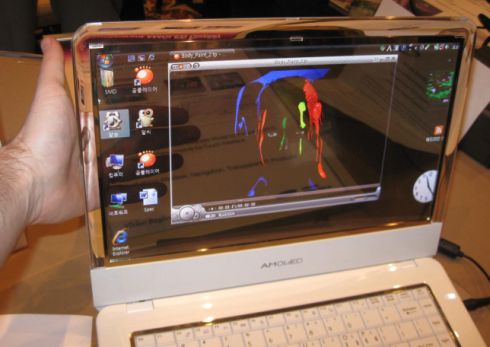 ноутбук с прозрачным дисплеем
